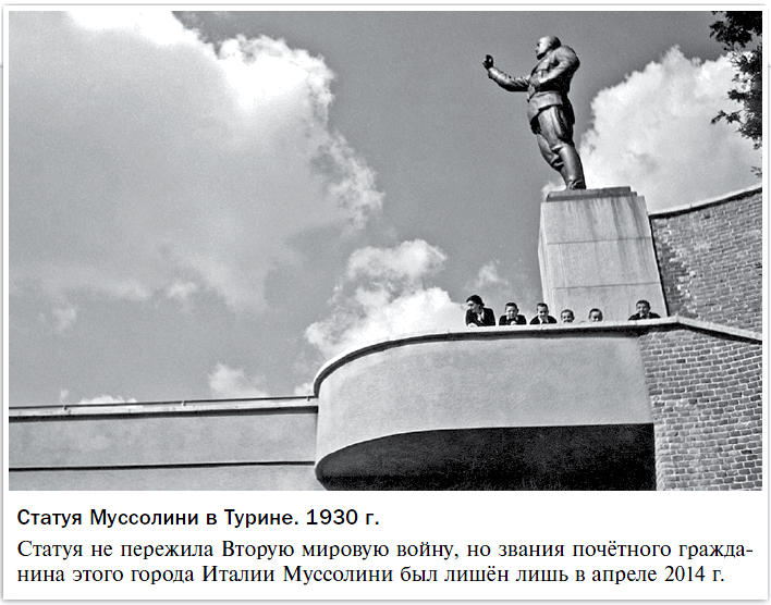 Статуя Муссолини в Турине. 1930 г. 
