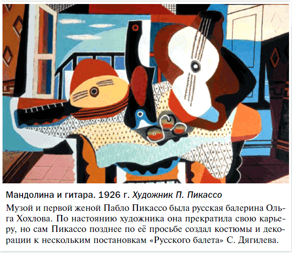Мандолина и гитара. 1926 г. Художник П. Пикассо
